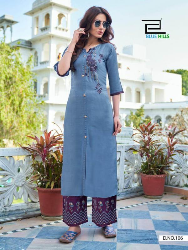 Blue Hills Party Women Rayon Fancy Kurti With Bottom Online 